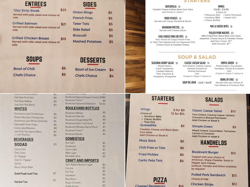 Boulevard Grill Menu