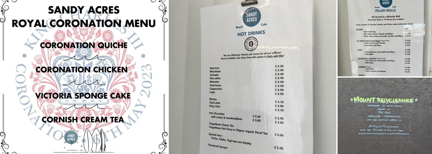 Sandy Acres Beach Cafe Menu