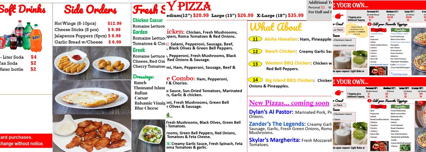 Got2Go Pizza Menu