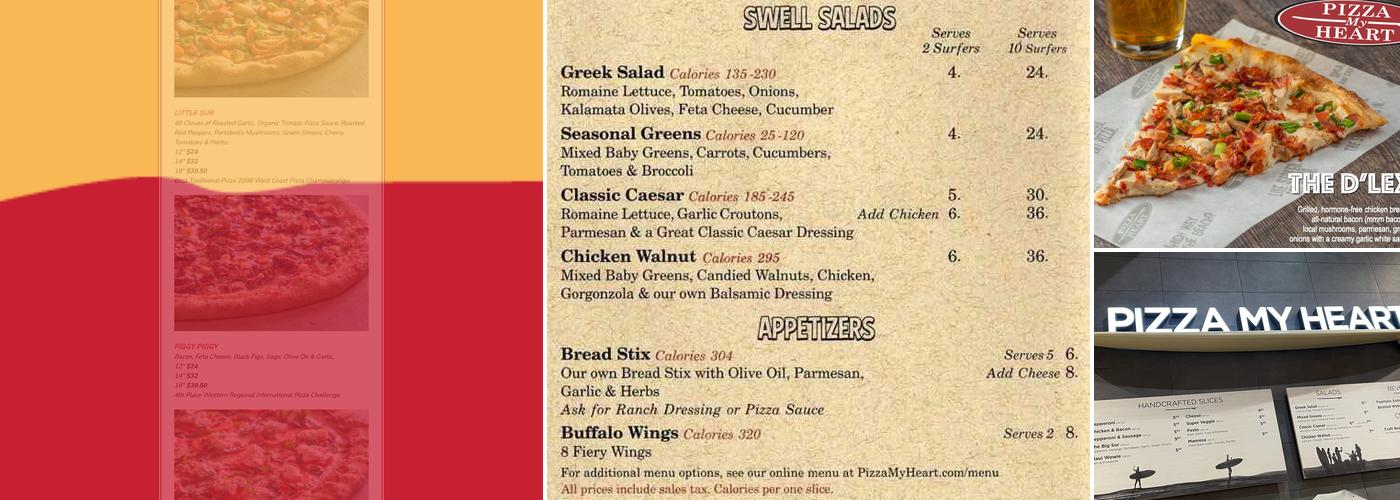 Pizza My Heart Menu