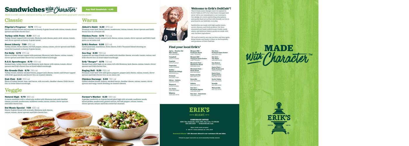 Erik's DeliCafé Menu