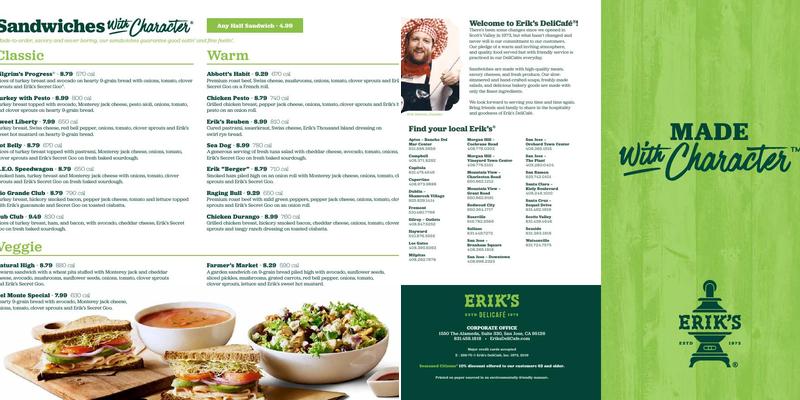 Erik's DeliCafé Menu
