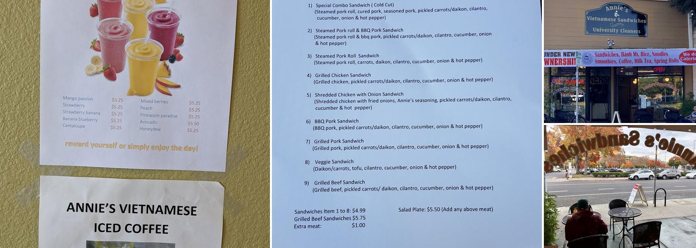 Annie's Sandwiches Menu