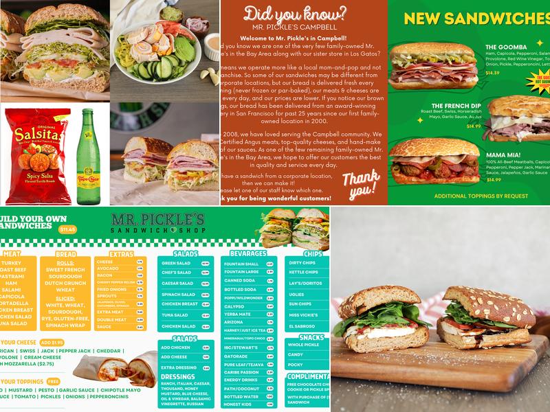 Mr. Pickle's Sandwich Shop Menu