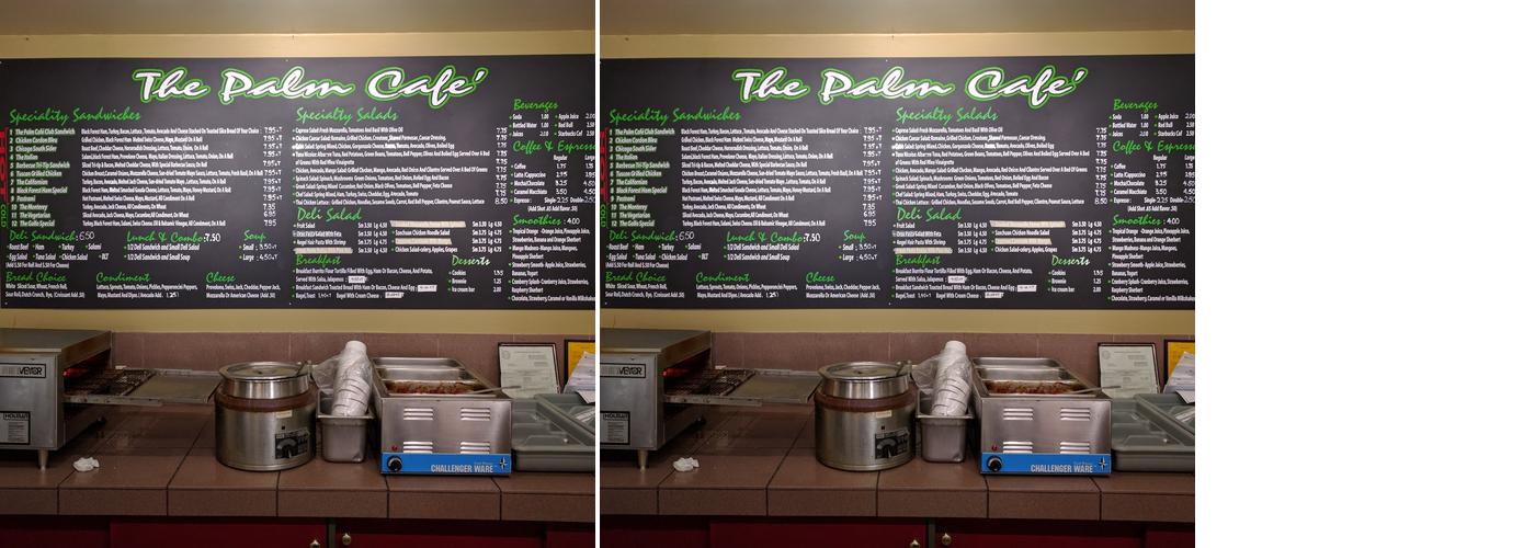 The Palm Café Menu