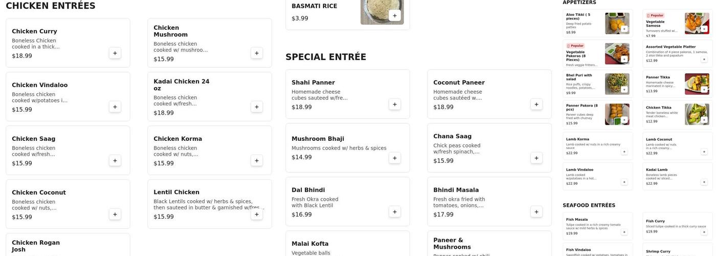 Punjab Cafe Menu