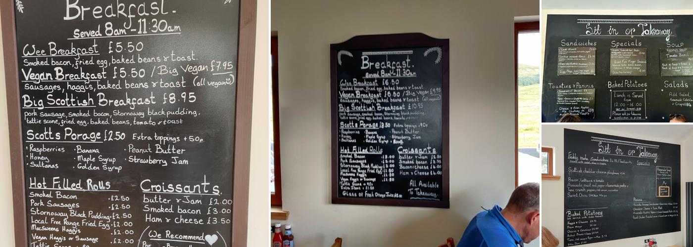 The Midge Bite Cafe Achnasheen Menu
