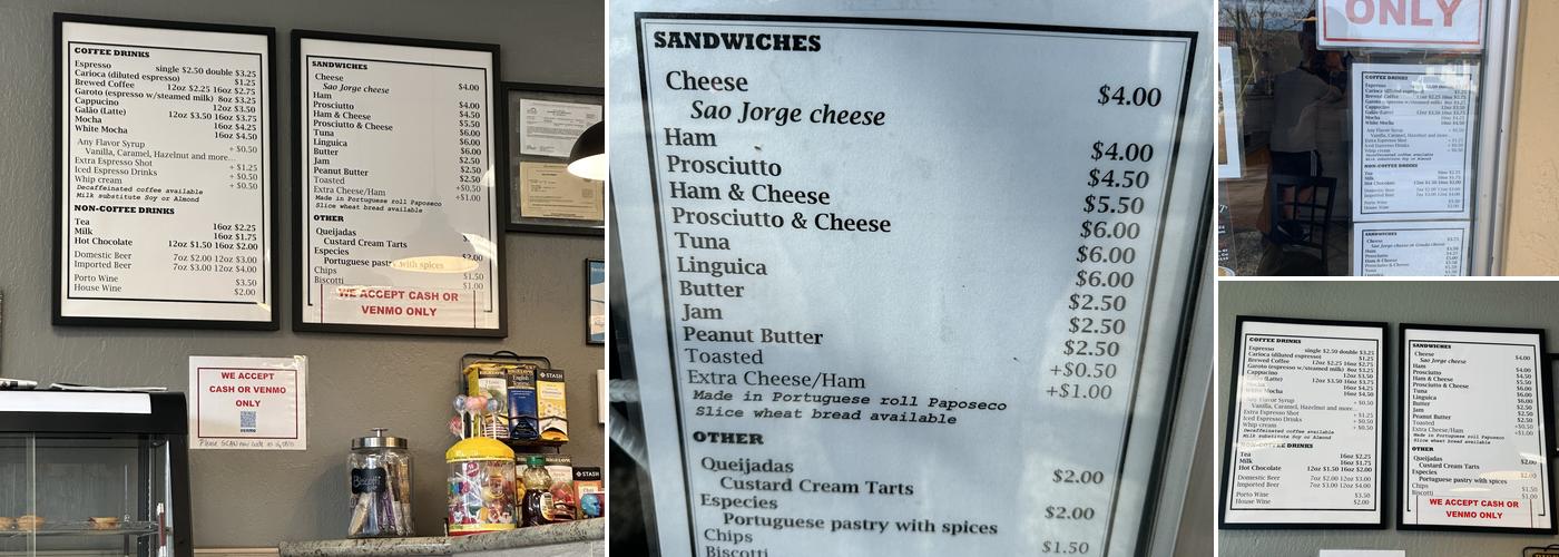 Café do Canto - Portuguese Café Menu