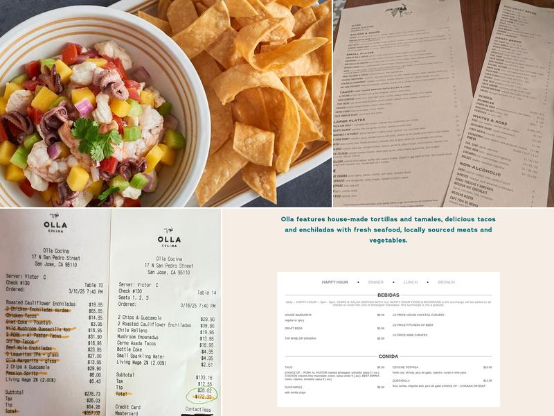 Olla Cocina Menu