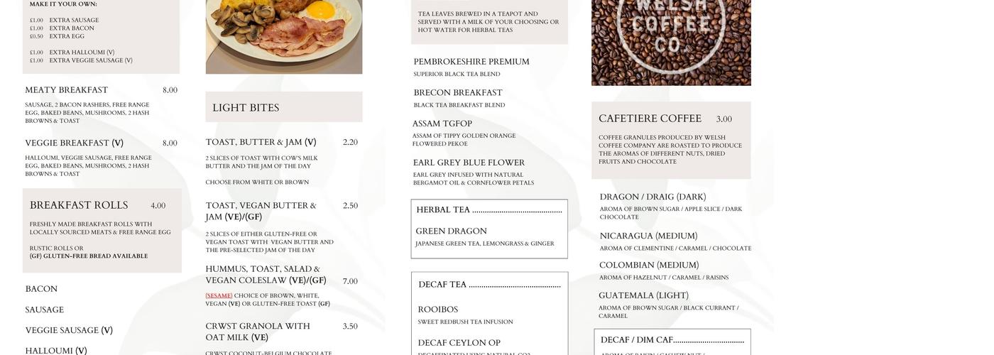 Perennial Gardens and Cafe Menu