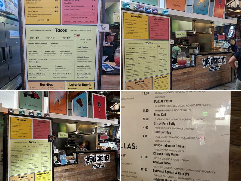 Lotería Taco Bar Menu