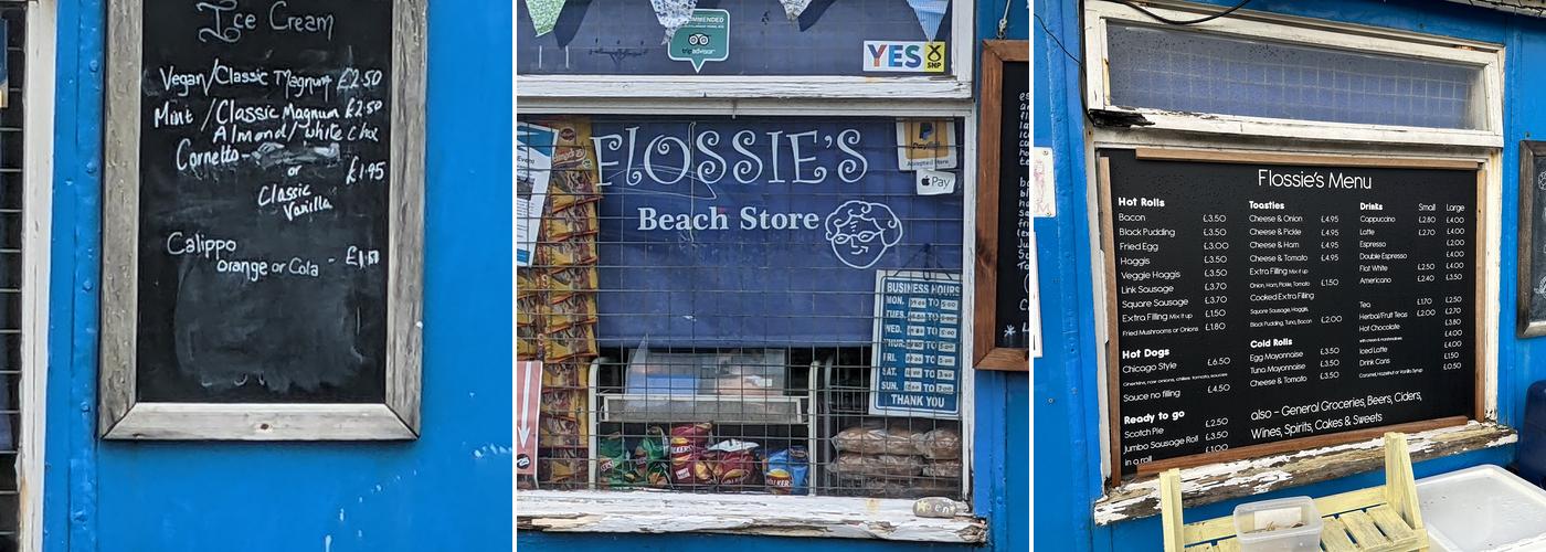 Flossies beach store Menu