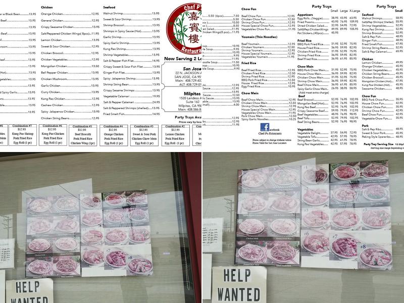 Chef P's Restaurant Menu