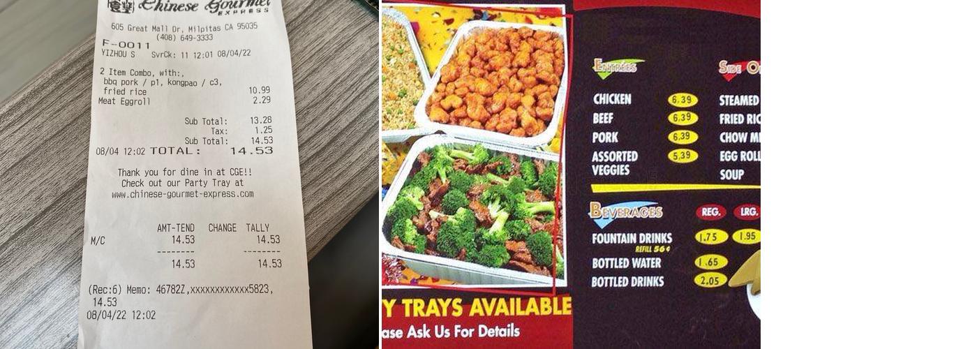 Chinese Gourmet Express Menu