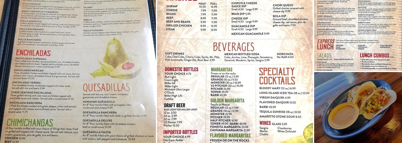 Fondita Mexican Grill Menu
