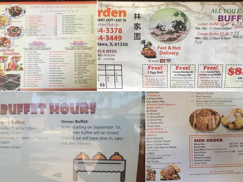Lin Garden Restaurant Menu