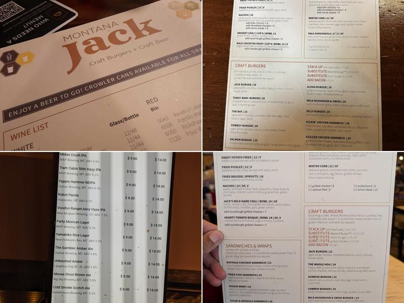 Montana Jack Menu