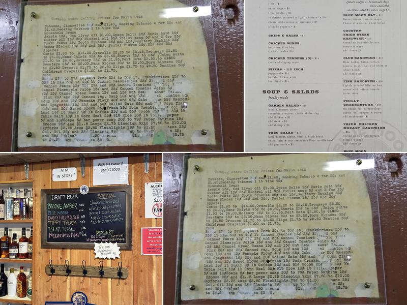 Blue Moon Saloon Menu