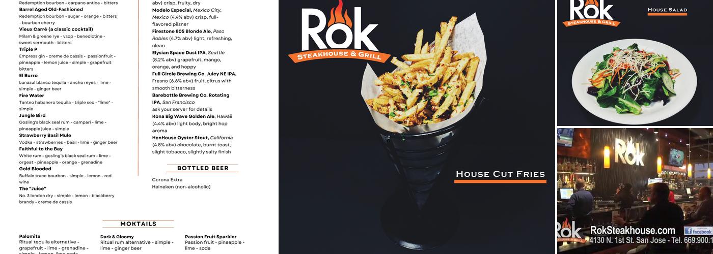Rok Steakhouse & Grill Menu