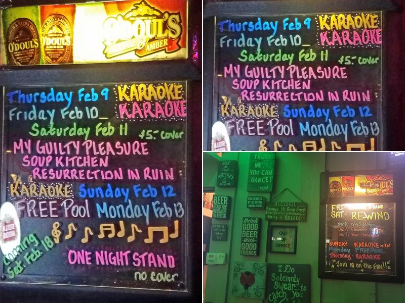 Pine Street Bar Menu