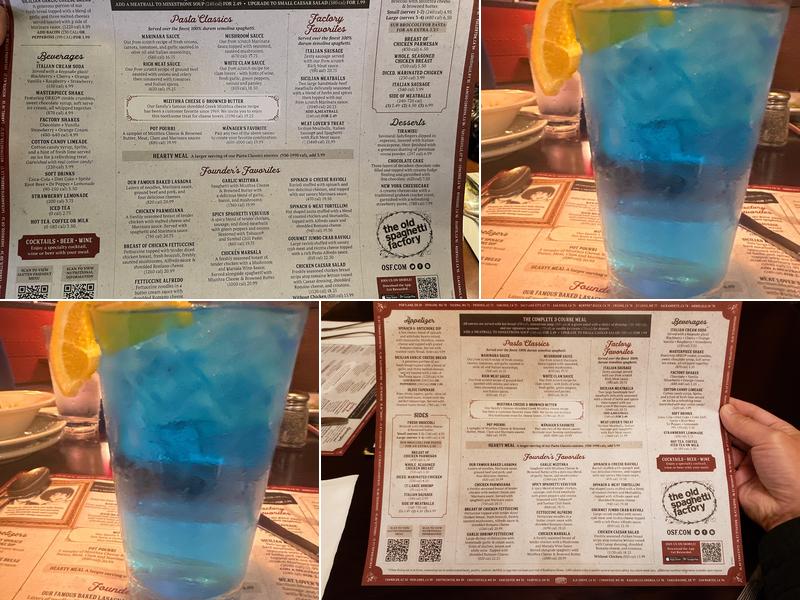 The Old Spaghetti Factory Menu
