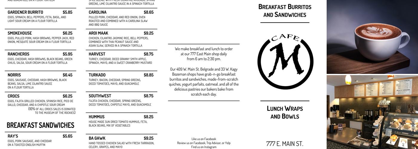Cafe M Menu