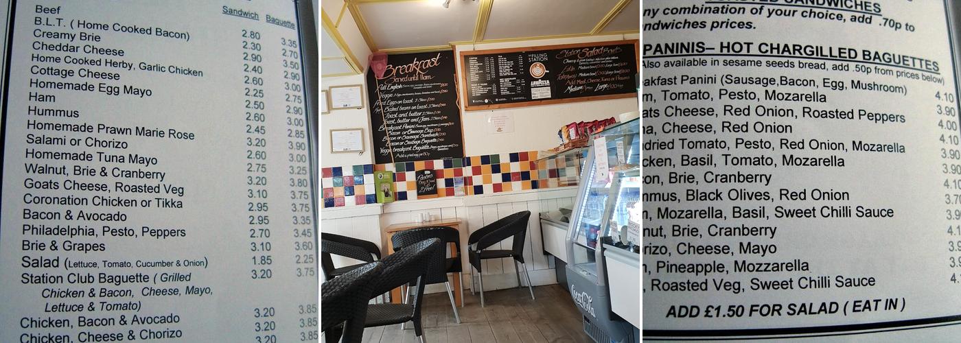 The Filling Station Menu