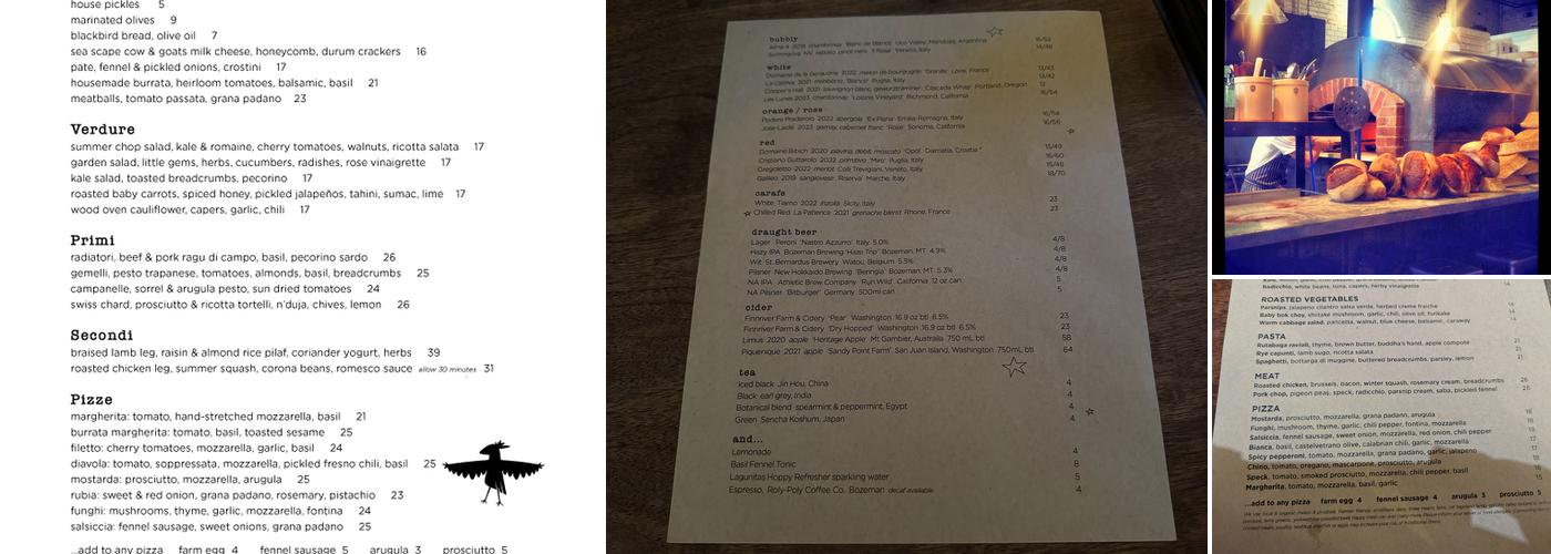 Blackbird Menu
