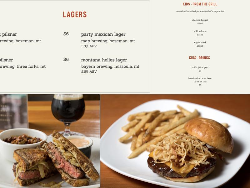 Montana Ale Works Menu
