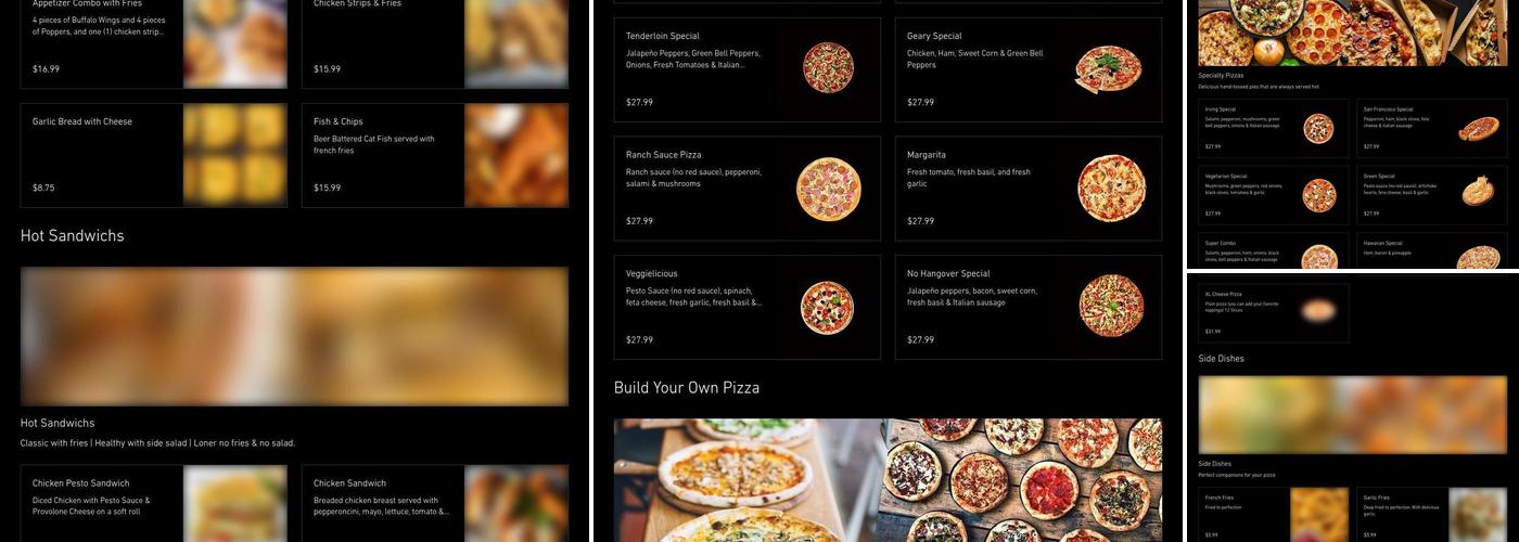 Irving Pizza Menu