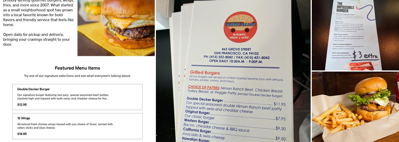 Double Decker Menu
