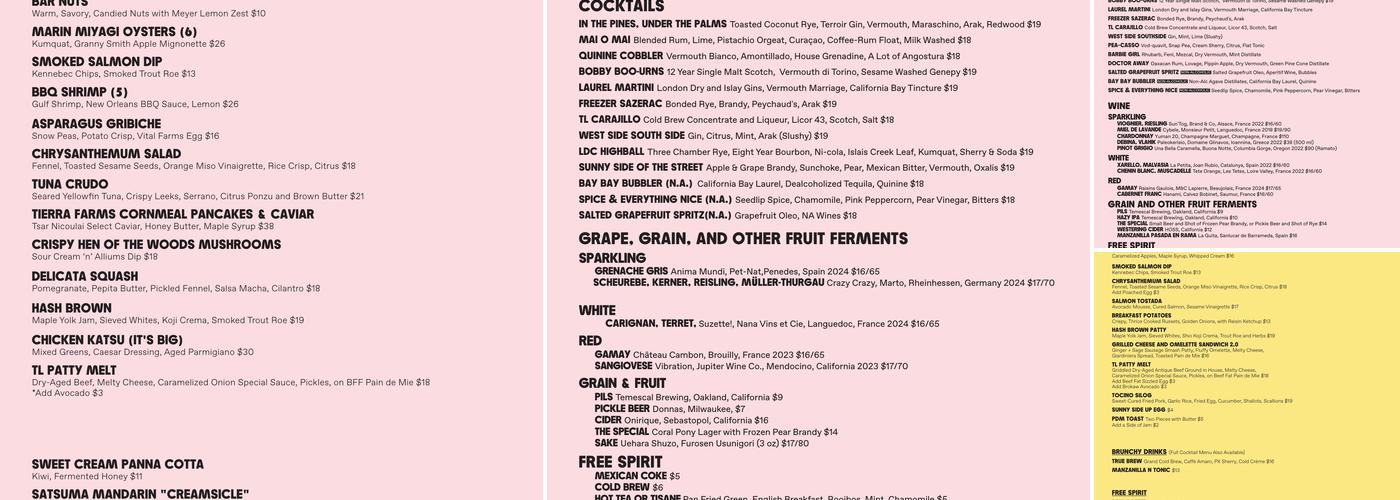 True Laurel Menu