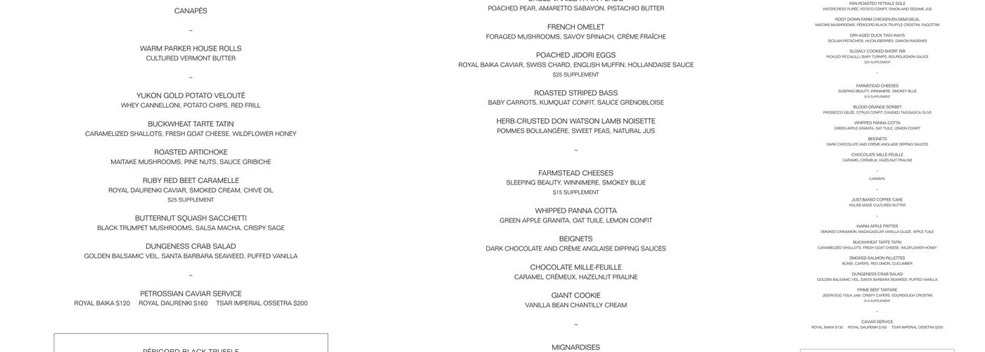 Spruce Menu