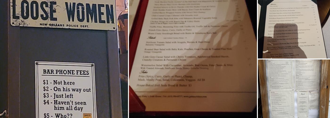 Johnny Foley's Irish House Menu