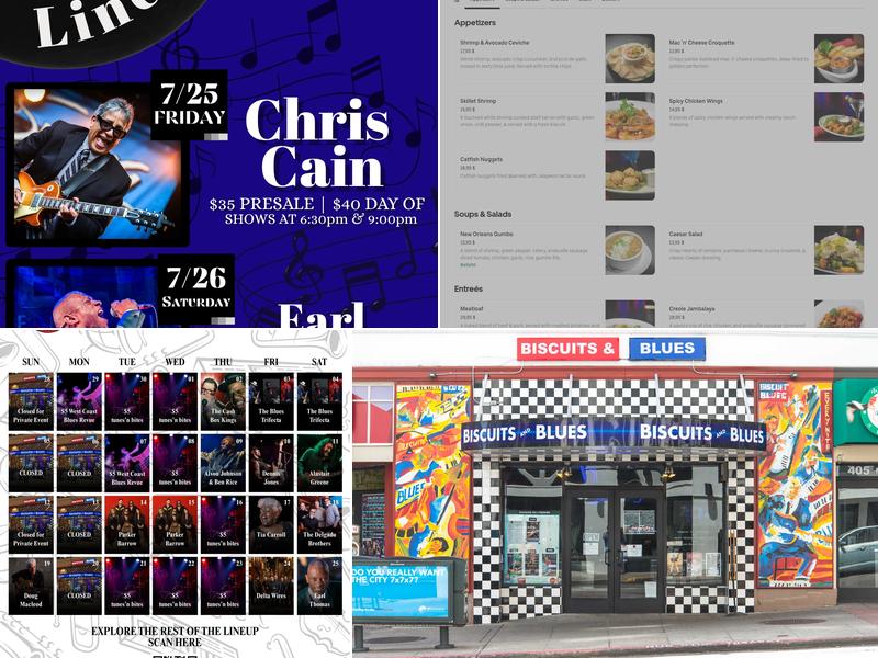 Biscuits And Blues Menu