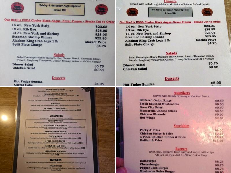 Chubby's Bar & Grill Menu