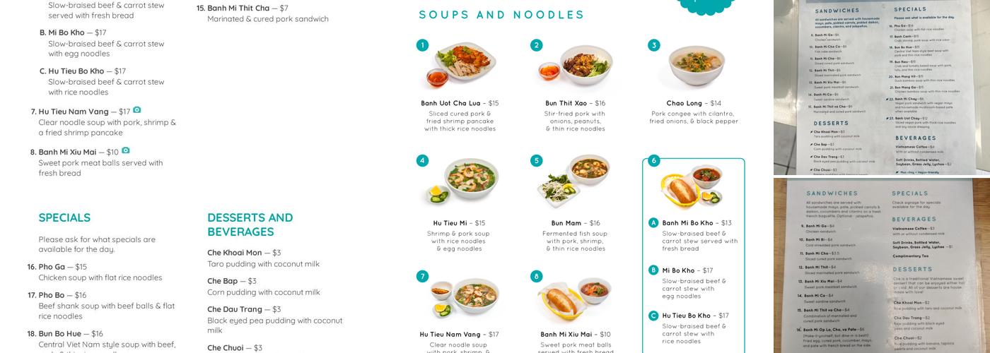 Mộng Thu Cafe Menu