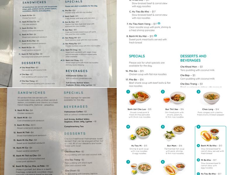 Mộng Thu Cafe Menu