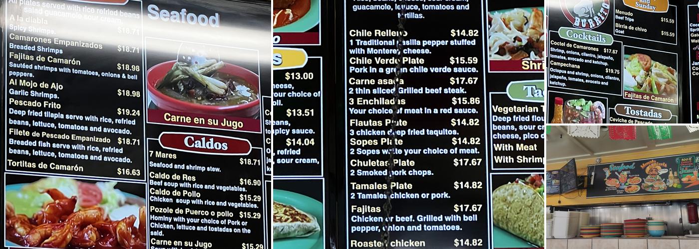 El Super Burrito Menu
