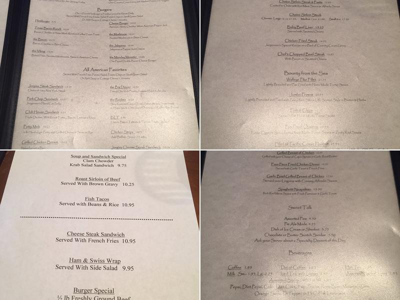 Jorgenson's Lounge Menu