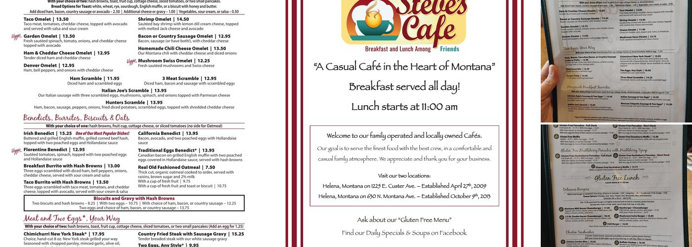 Steve's Cafe Menu