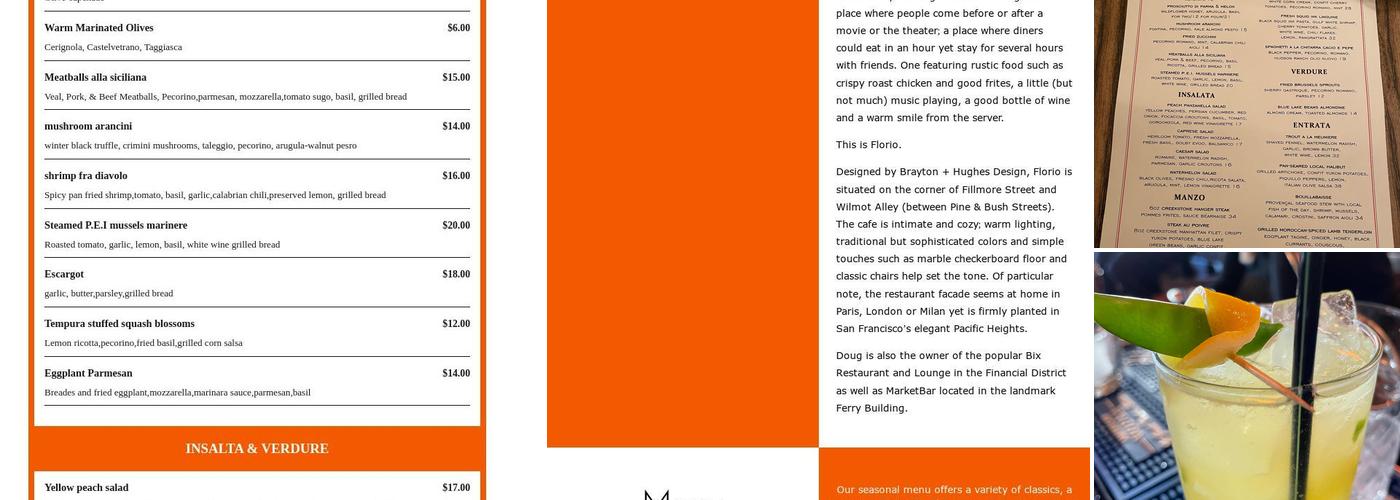 Florio Bar & Cafe Menu