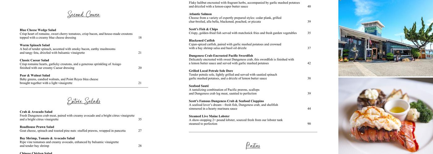 Scott's Seafood Grill & Bar Menu