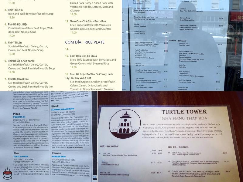 Turtle Tower Restaurant Menu