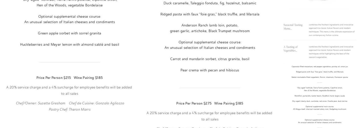 Acquerello Menu