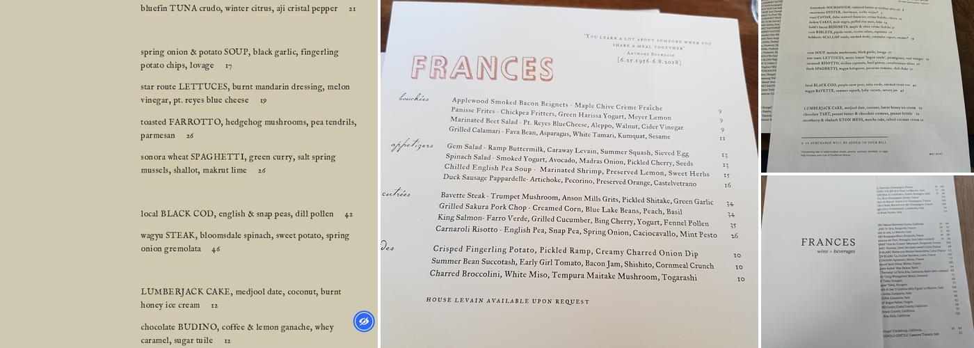 Frances Menu