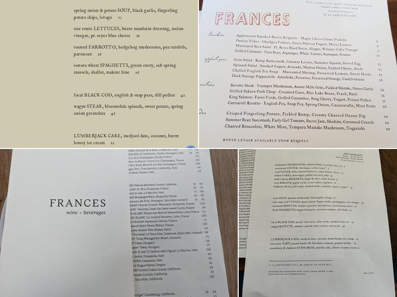 Frances Menu