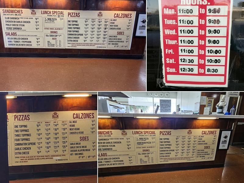 Sam's Pizza Menu