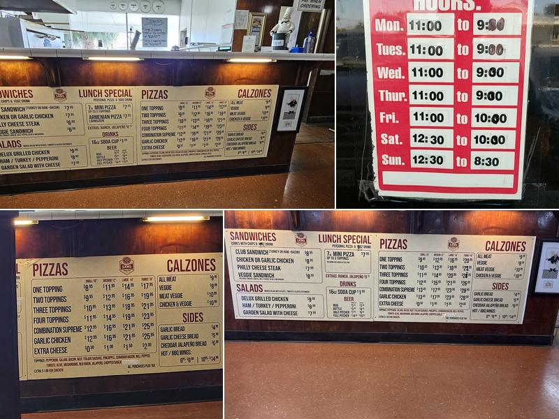 Sam's Pizza Menu