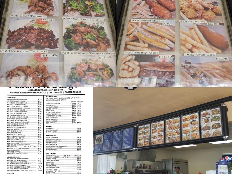 Peach Pit Menu